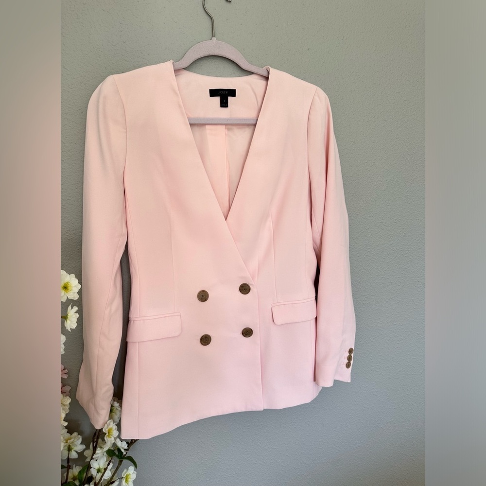 J. Crew Soft Pink Double-Breasted Blazer